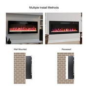 50 Electric Fireplace,16 Adjustable Flames,Freestanding/Wall Mounted/Recessed,1400W Fireplace Insert,Wall Fireplace Electric with Remote Control,Timer,Ultra-Thin Design,Black
