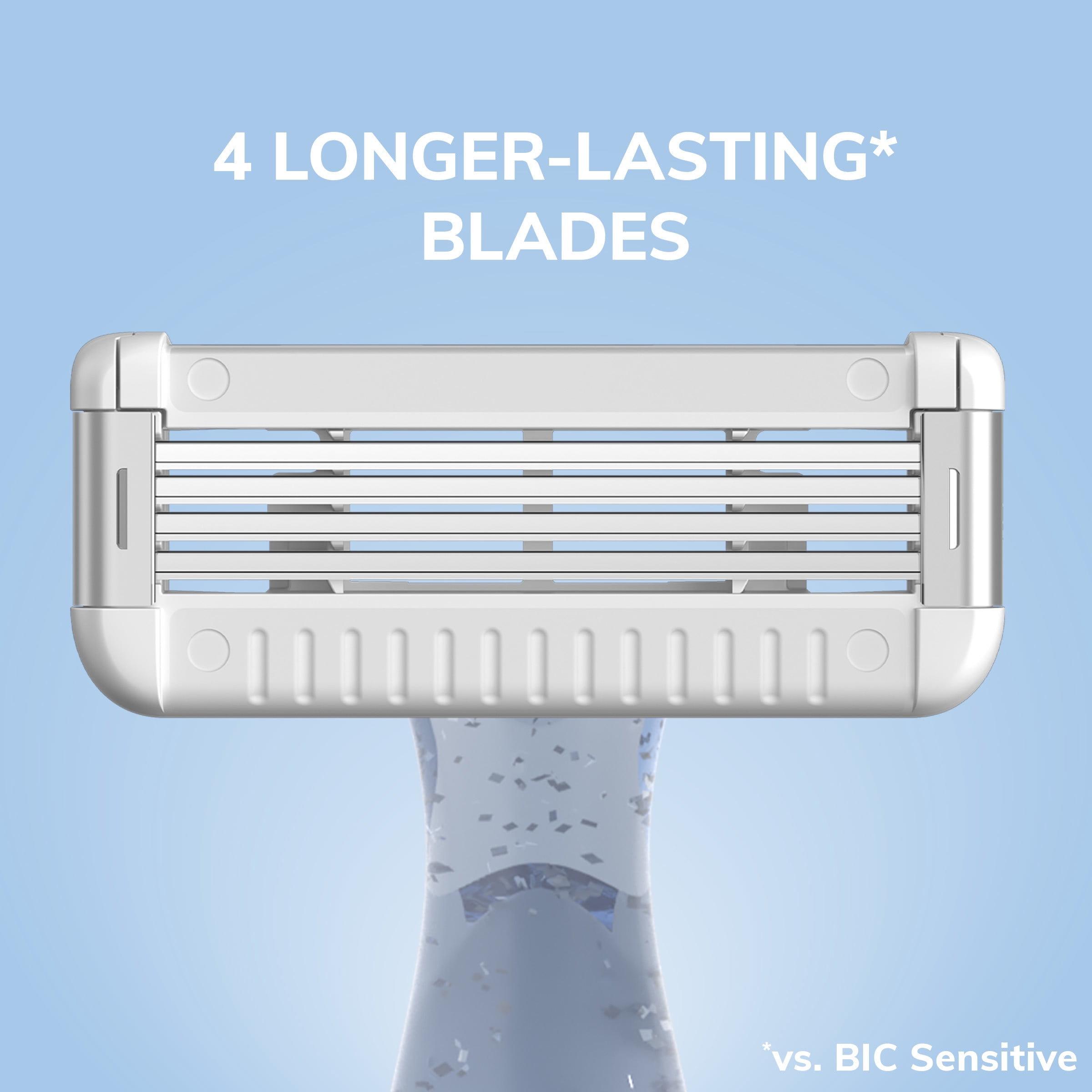 BIC Easy Rinse Double Blade Manual Razor for Women, Disposable, 6 Pack