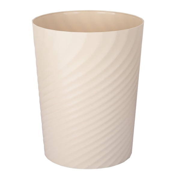 Plastic Small Trash Can Wastebasket, Garbage Container Basket for Bathrooms, Laundry Room, Kitchens, Offices, Kids Rooms, Dorms, (White, 1.8 Gallon)