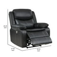 thumbnail image 5 of Susan Power Recliner, Dark Gray Faux Leather, USB Port, Pillow Top Arms, 5 of 6
