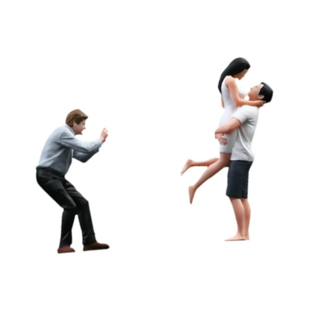 Juego de Figuras de Personas a Escala 1/64 CUTICAT Modelo de Resina Pintadas a Mano
