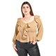 thumbnail image 1 of Blusa con volantes Roman Fashion /Tallas Extras, 1906 (Cafe) cafe 36, 1 of 6