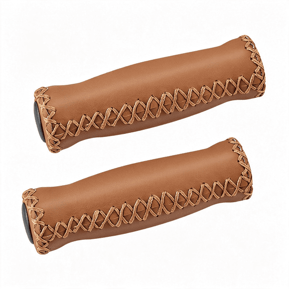 LADYGYM Bike Handlebar Grips, Vinyl Leather Grips for Beach Cruiser Bike | Hand-Stitched Grips, Fits Most 22.2Mm (7/8") Bicycle Handlebar, Comfortable and Soft, Easy to Install