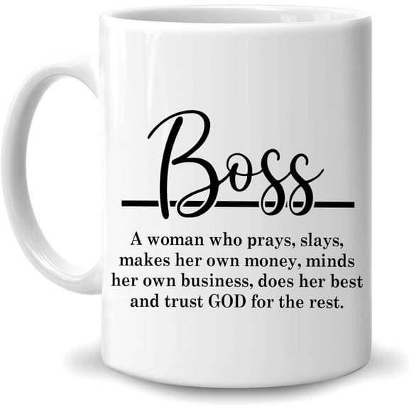 Funny Christian Boss Appreciation Gifts for Lady Women Leader Instructor Manager - Birthday Christmas Definition 11oz White Ceramic Coffee Tea Mug Women