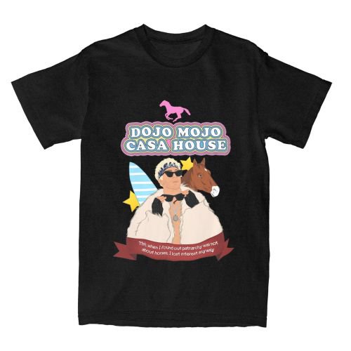 Camiseta de algodón puro para hombre y mujer, camisa de manga corta con estampado de JoJo Dojo, ropa de Casa, talla grande, novedad
