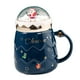thumbnail image 3 of Taza de cerámica navideña, taza decorativa para regalo, hermosa taza de café navideña. Azul, 3 of 9