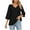 Black, variant on tklpehg 3/4 Sleeve Womens Tops Relaxed Fit Comfortable V Neck Three Quarter Sleeve Lace Flare Sleeve Shirts Leisure Solid Color Tunic Tops Blouse Pink 4(S)