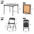 thumbnail image 2 of Homy Casa 3-Piece Folding Table Set with 2 Chairs, Square Space-Saving Table Set, Black, 2 of 6