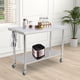thumbnail image 2 of Yeshouse Mesa de acero inoxidable para preparación y trabajo con protector contra salpicaduras, mesa de cocina resistente con estante inferior ajustable y patas para restaurantes, hogares y hoteles, 2 of 6
