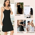 thumbnail image 5 of CARCOS Women's Basic Adjustable Spaghetti Strap Cami Full Slip Mini Dress Black, M, 5 of 8