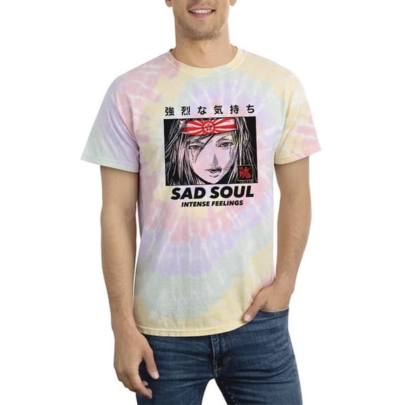 Sad Soul Manga Girl Tie Dye Spiral Men -Image by Shutterstock, Male XX-Large