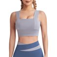 thumbnail image 2 of Women's Sports Bras Fashionable Solid Color Underwire Gathering Sports And Fitness Bra Sport Bras for Women Gray M, 2 of 8