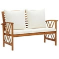 thumbnail image 5 of vidaXL 4 Piece Patio Lounge Set with Cushions Solid Acacia Wood, 5 of 11