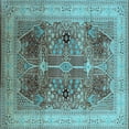 thumbnail image 1 of Ahgly Company Indoor Square Oriental Light Blue Industrial Area Rugs, 5' Square, 1 of 4