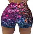 thumbnail image 2 of Fuzoiu Heart Confetti on Glitter Print Women's Workout Shorts,Workout Biker Shorts Women,Exercise Fitness Shorts,Scrunch Short, Athletic Shorts for Gym Yoga Running Sport Active-Medium, 2 of 8