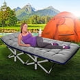 thumbnail image 5 of Slsy Folding Camping Cots for Adults, Folding Cot Bed, Heavy Duty Wide Sleeping Cots with 2 Sided Mattress & Carry Bag, 5 of 11
