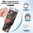 thumbnail image 3 of Picia Moonlit Crow Blossoms Pattern 40oz Ice Bully Insulated Tumbler with Handle, Double-Wall Stainless Steel Cup, Leak-Proof Lid and Straw, 3 of 8