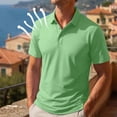 thumbnail image 2 of Polo Shirts for Men Stylish Collared Short Sleeve Ice Silk Top Fitness Moisture Wicking Quick Dry Work Blouse, S, 2 of 9