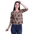 thumbnail image 1 of Moomaya Printed Keyhole Neck Ring Top Casual 3/4th Sleeve Tees Tank Tunic Top, 1 of 5