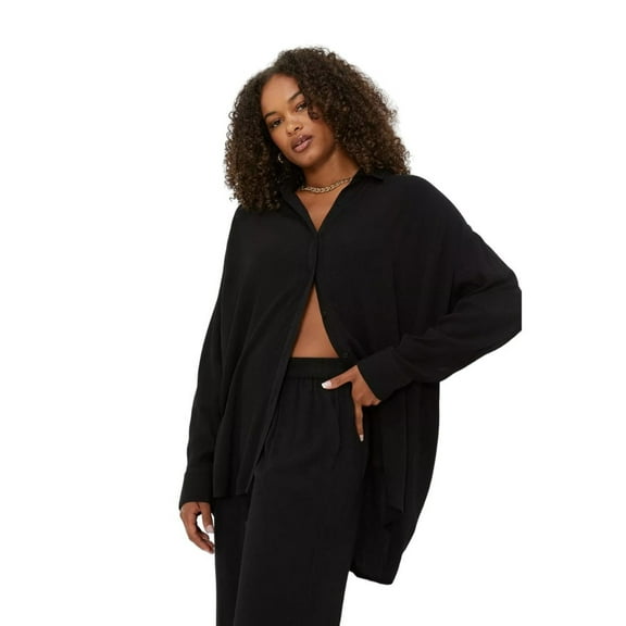 Dorothy Perkins Womens Crinkle Tall Oversized Shirt