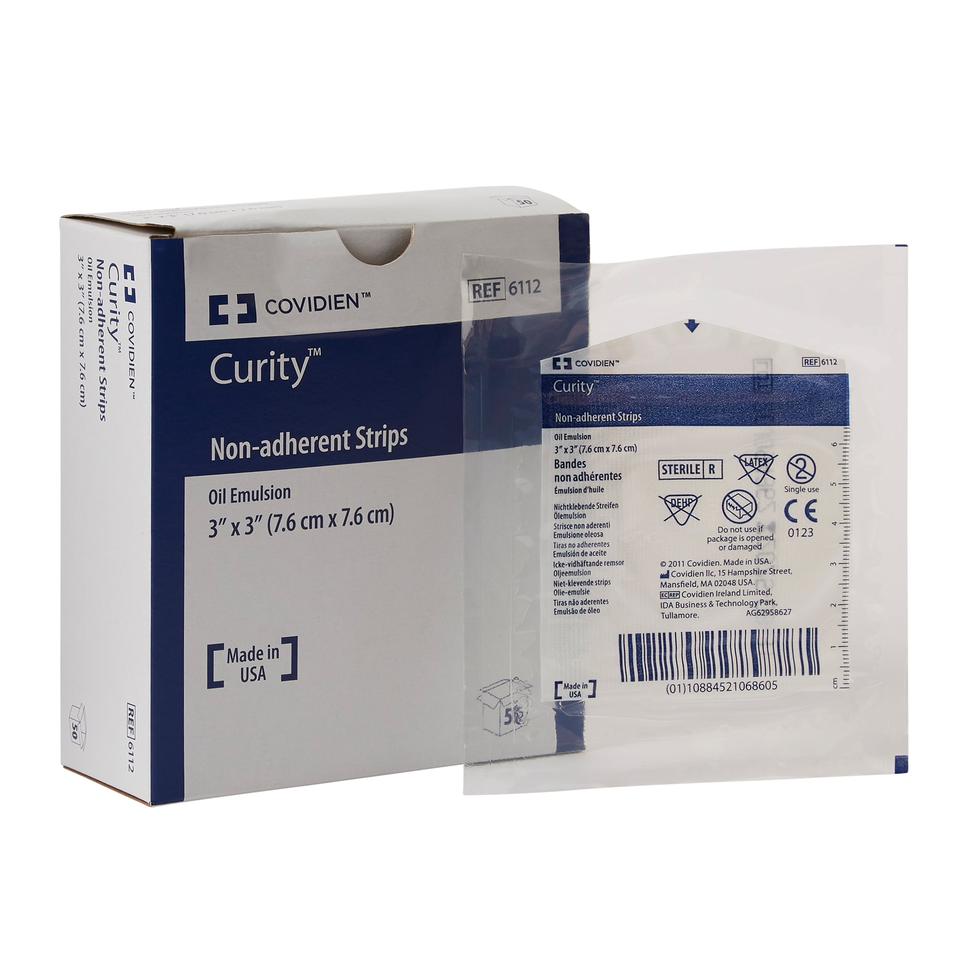 Curity Oil Emulsion Impregnated Dressing 3 x 3' Square Mesh / Knitted Fabric 6112 50 Ct