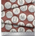 thumbnail image 3 of Soimoi Brown Cotton Voile Fabric Different City Monuments Architectural Print Fabric by the Yard 42 Inch Wide, 3 of 3