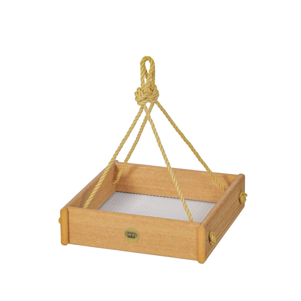 Birds Choice SCHPF100 Hanging Tray Bird Feeder, Spruce Creek Collection, Recycled Plastic,Natural Teak