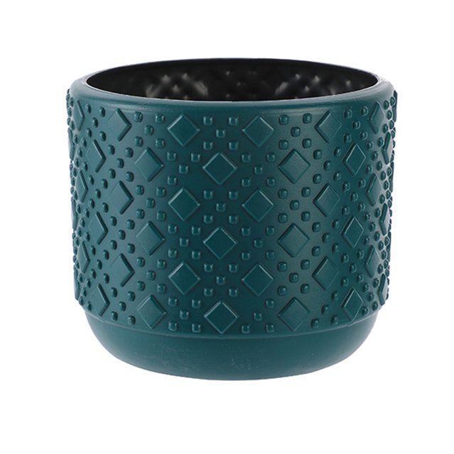 Jarrón decorativo Farfi de estilo nórdico, bonito jarrón de cerámica de imitación, para decoración del hogar (azul marino)