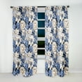 thumbnail image 2 of Designart "Country Blue Beige Floral Charm I" Floral Room Darkening Curtain Single Panel, 2 of 6