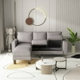 thumbnail image 3 of Zechuan Sectional Sofa - 3 Seater Sofa with Ottoman & Storage - Gray, 3 of 9