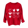 thumbnail image 4 of WEAIXIMIUNG Chandails en Molleton pour Femmes Sans Capuche Tendance Chandails en Molleton de la Saint-Valentin pour Femmes Pull Graphique Cœur Col Rond Manches Longues d'Hiver, 4 of 4