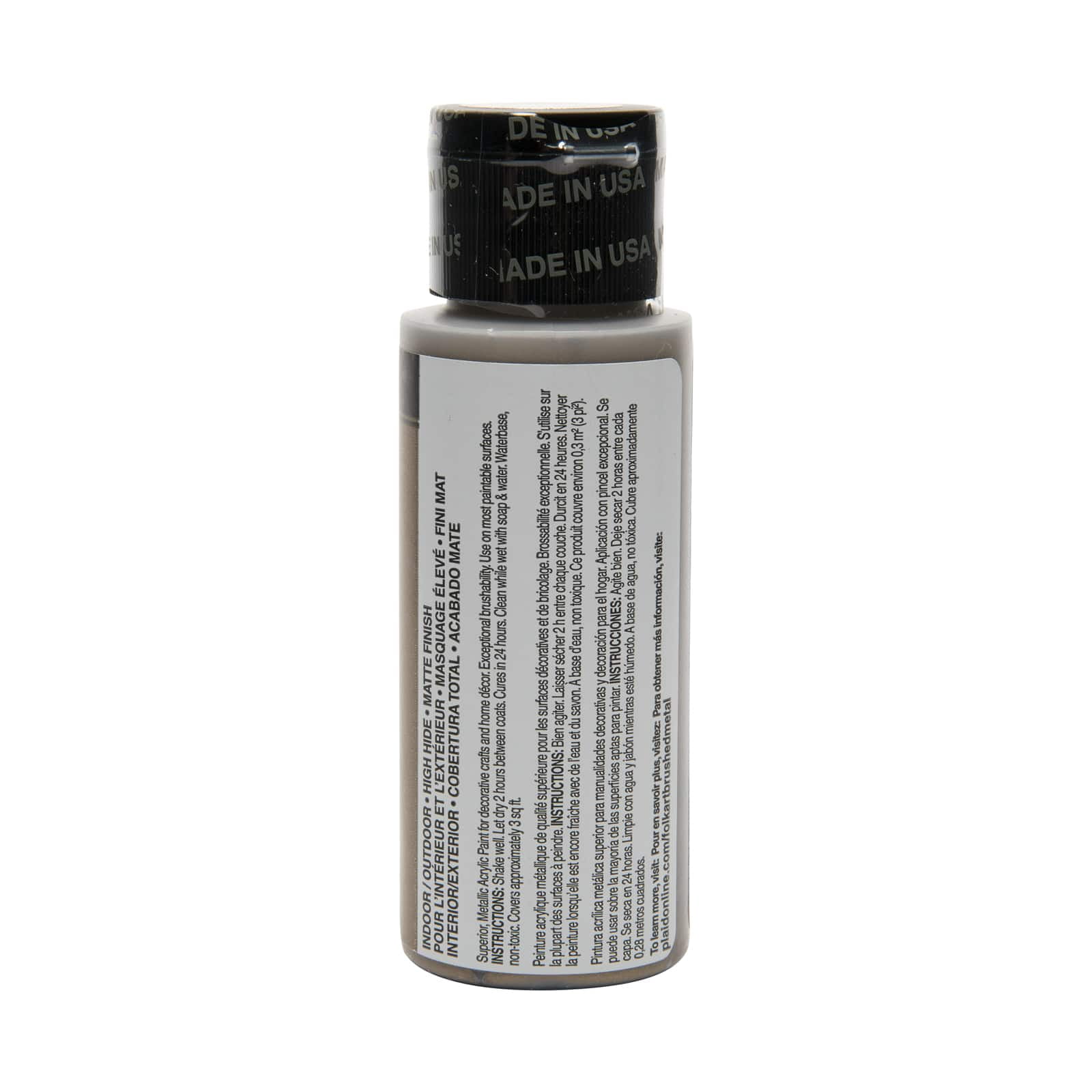 FolkArt Brushed Metal Matte Finish Acrylic Paint, 2oz., 12 Pack