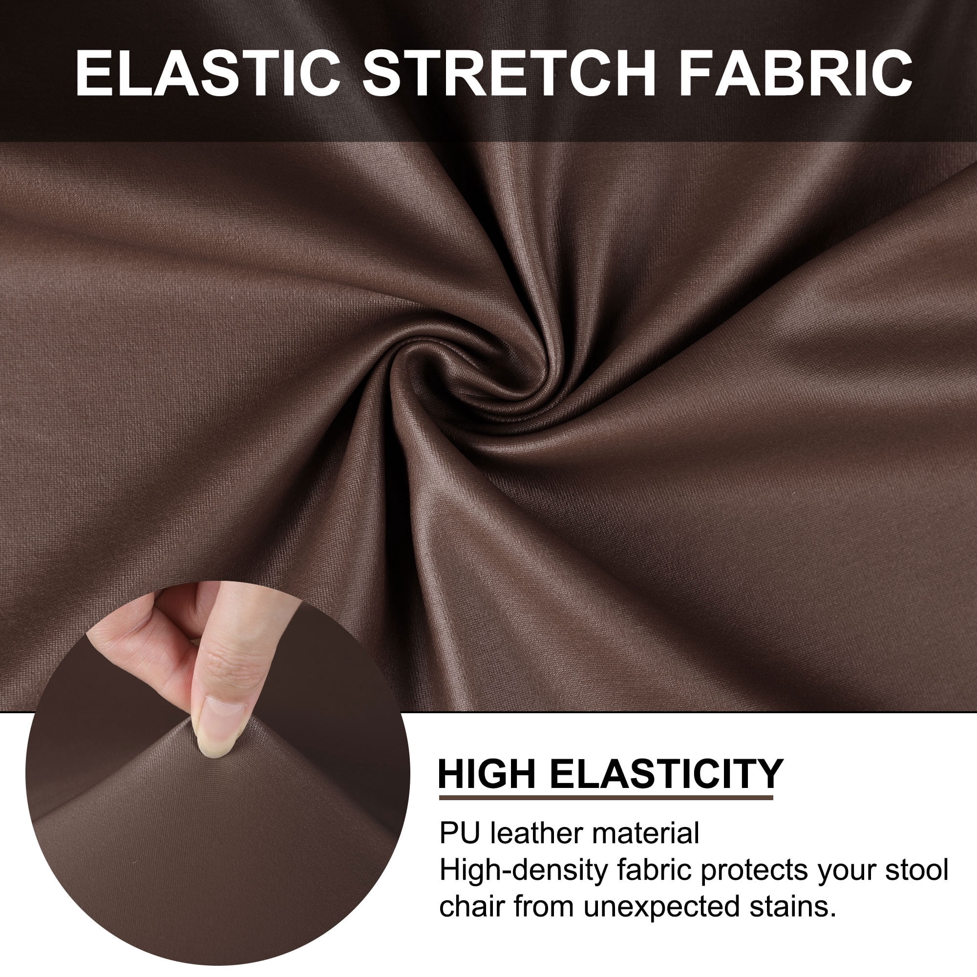 Unique Bargains Waterproof Bar Stool Covers for Short Back Chair Slipcovers Coffee Color 1 Pc
