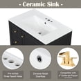 thumbnail image 5 of Christopher Knight Home 30" Bathroom Vanity with Ceramic Sink, Multifunctional Storage, Soft Close Door, Black, 5 of 13