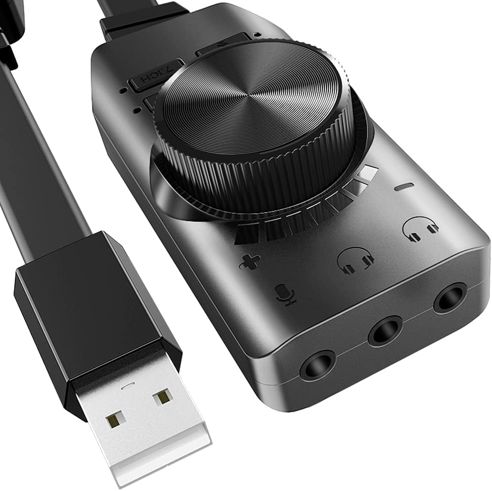 BRAND NEW USB 2.0 EXTERNAL SOUND CARD MIC AND HEADPHONE SOCKETS 