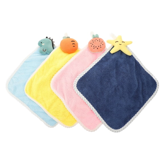 ETEREAUTY 4-Pack Soft Coral Fleece Kitchen Towels Set, Absorbent Hanging Hand Towels for Home and Kitchen Essentials