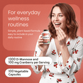 thumbnail image 3 of D-Mannose 1,300 mg with Cranberry Extract Fast-Acting, Flush Impurities, Urinary Tract Health- 100 Veggie Capsules, 3 of 8