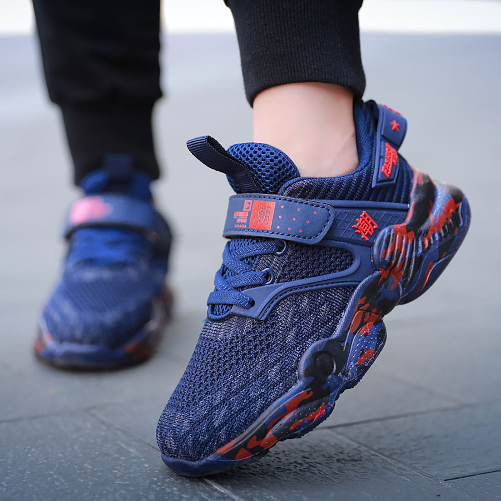 newwalpole Kids Shoes Running Shoes Girls Boys Primary School Students Sports Shoes Spring and Autumn Casual Shoes Dark Blue for Size 2