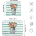 thumbnail image 3 of SKYSONIC Striped Spring Daisy Dish Drying Mat for Kitchen Counter Microfiber Absorbent Reversible Drying Pad Fast Dry Kitchen Accessories 16x18in, 3 of 6