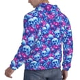 thumbnail image 3 of Hoodies for Men - blue Skull purple flower Long Sleeve Comfrt Men'S Fashion Hoodies & Sweatshirts, Sweatshirts for Men Hoodies Pullover Clothing Clothes with Pouch, 3 of 7