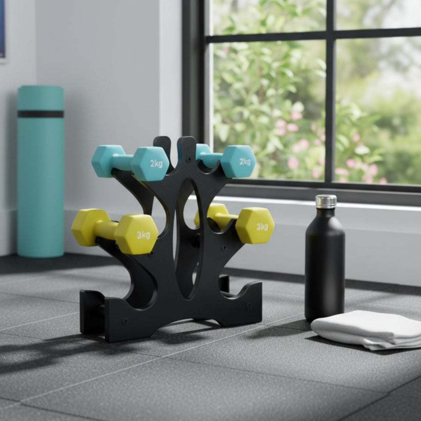 koolsoo Dumbbell Tree Stand Space-Saving V-Shaped Dumbbell Rack Space-Efficient Design Upright Weight Organizer for Home Gym, Small Areas, Office