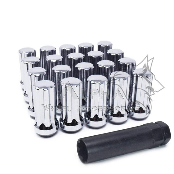 20Pc 14x1.5 Chrome Spline Lug Nuts 2" For 2017 and Newer Honda Civic Type R FK8