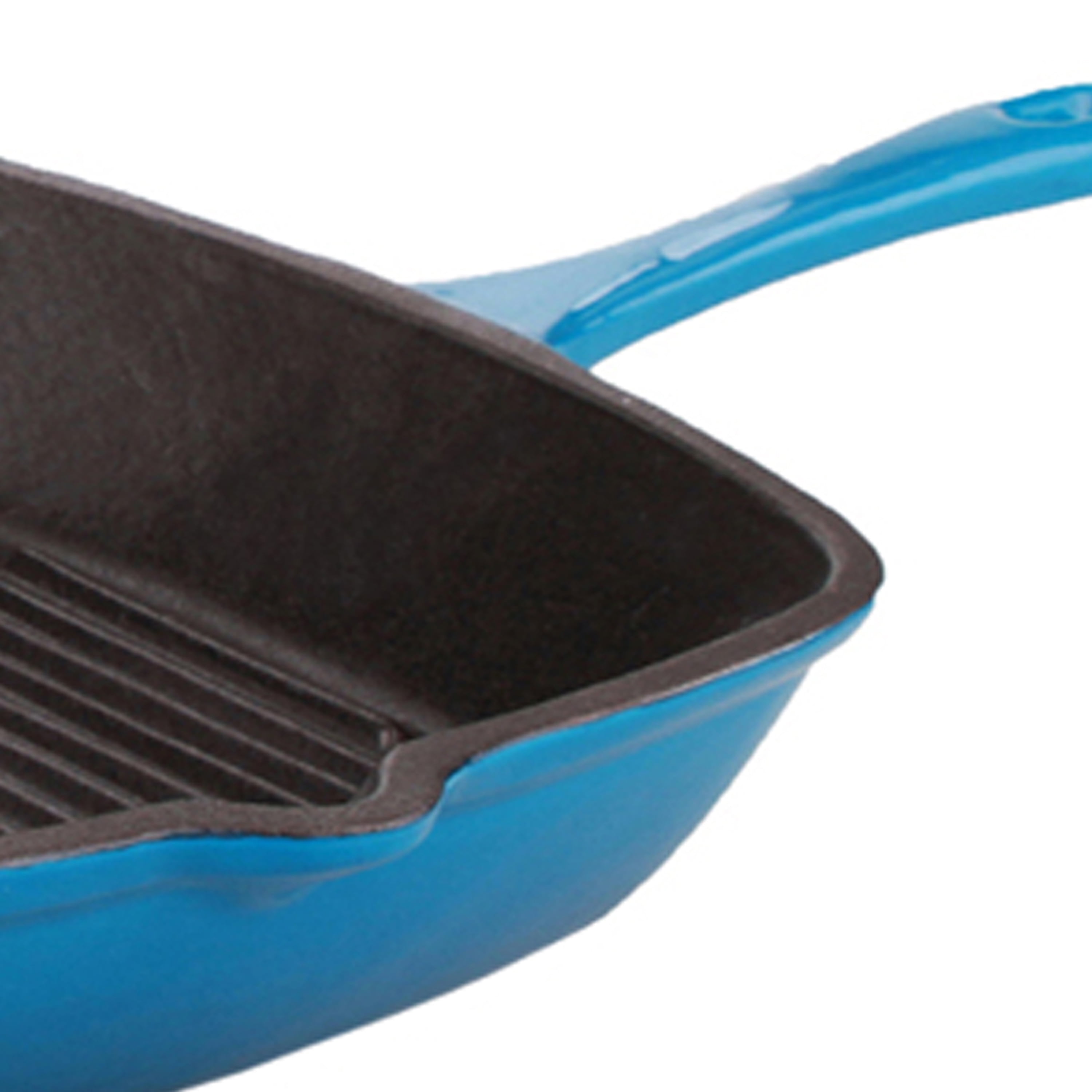 BergHOFF Neo 2pc Cast Iron 10" Fry Pan & 11" Grill Pan Cookware Set, Blue