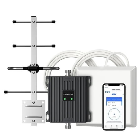 Phonetone Cell Phone Booster for Home, Support Band 12 13 17, Boost 5G/4G Signal ,4500sq ft, High Gain Directional Antennas, FCC Approved