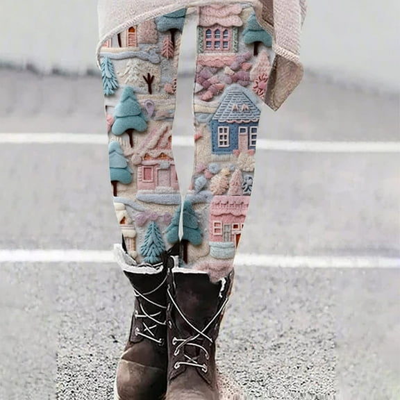 Herrnalise Womens fashion Fashion Casual Christmas Printed Tight Leggings High Waist Pants Christmas Gifts For Women