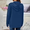thumbnail image 4 of Womens Hoodie Jackets Full-zip Long Sleeve Hooded Sweatshirt Coat with Pocket Front Zipper Fall Outerwear (M, Blue), 4 of 6