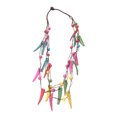 thumbnail image 1 of 1 collar de cuentas de madera de cáscara de coco trenzado, bohemio, multicapa, para decoración (colorido), 1 of 7
