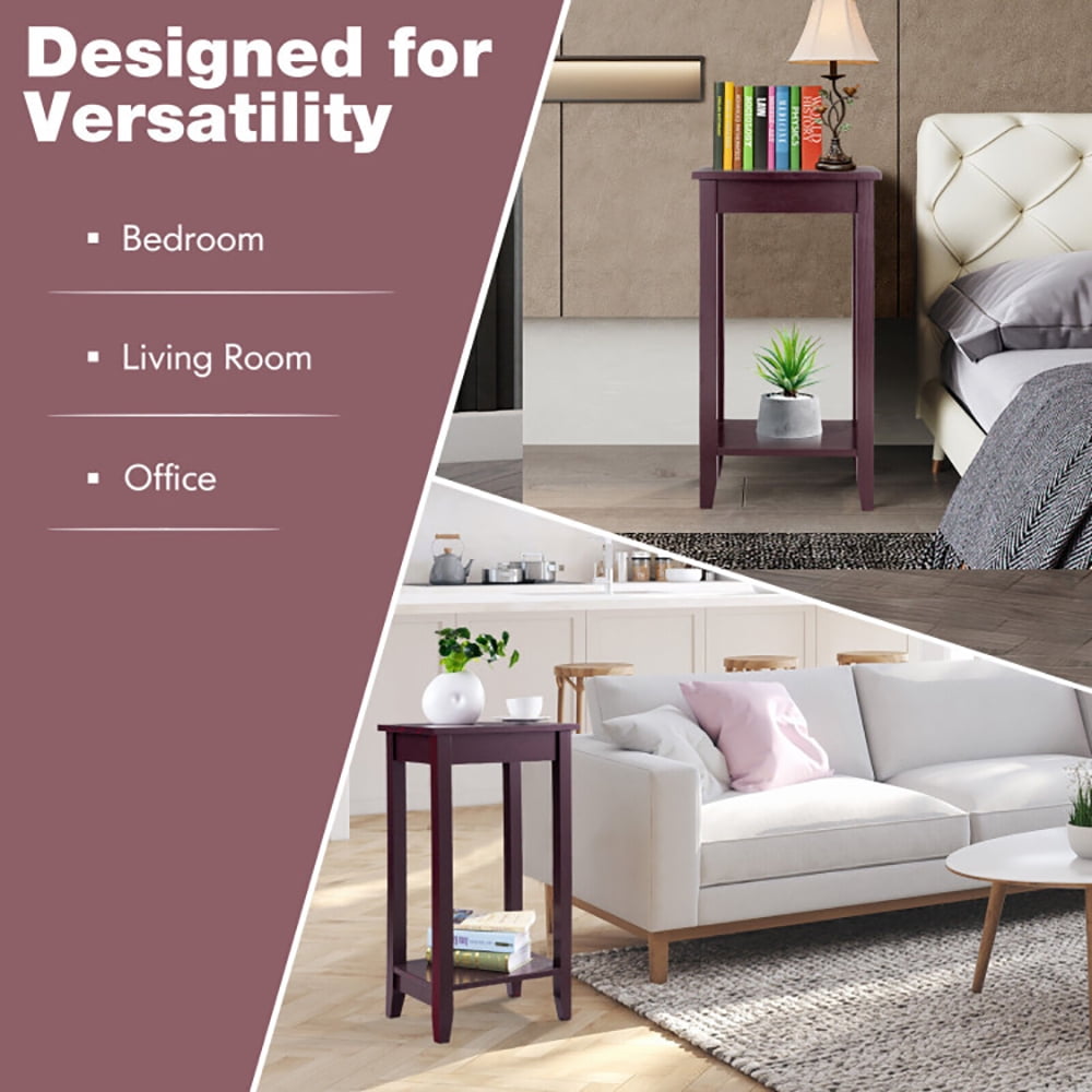 Finihen End Table, Tall Wooden Sofa End Table, Sofa Side Table, Bed Side Table, for Living Room, Bedroom, Brown Finihen End Table, Tall Wooden Sofa End Table, Sofa Side Table, Bed Side Table, for Living Room, Bedroom, Brown