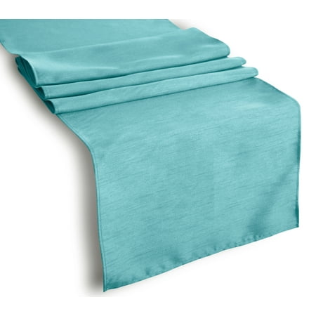 

Aiking Home (Pack of 6) Solid Faux Silk Table Runner Aqua-Size 13 x72 - Ideal for Wedding Baby Shower Party Decor Thanksgiving Christmas or Special Event.
