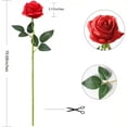 thumbnail image 4 of Ramo de 12 rosas rojas de seda realistas, flores artificiales de tallo largo único for fiestas, centros de mesa de boda, decoración del hogar, oficina y arreglos navideños de bricolaje, 4 of 5